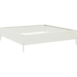 Helloshop26 - Hochbeet für Pflanzen Blumen Terrasse Garten 100 x 100 x 26 cm weißer Stahl 02_0039272