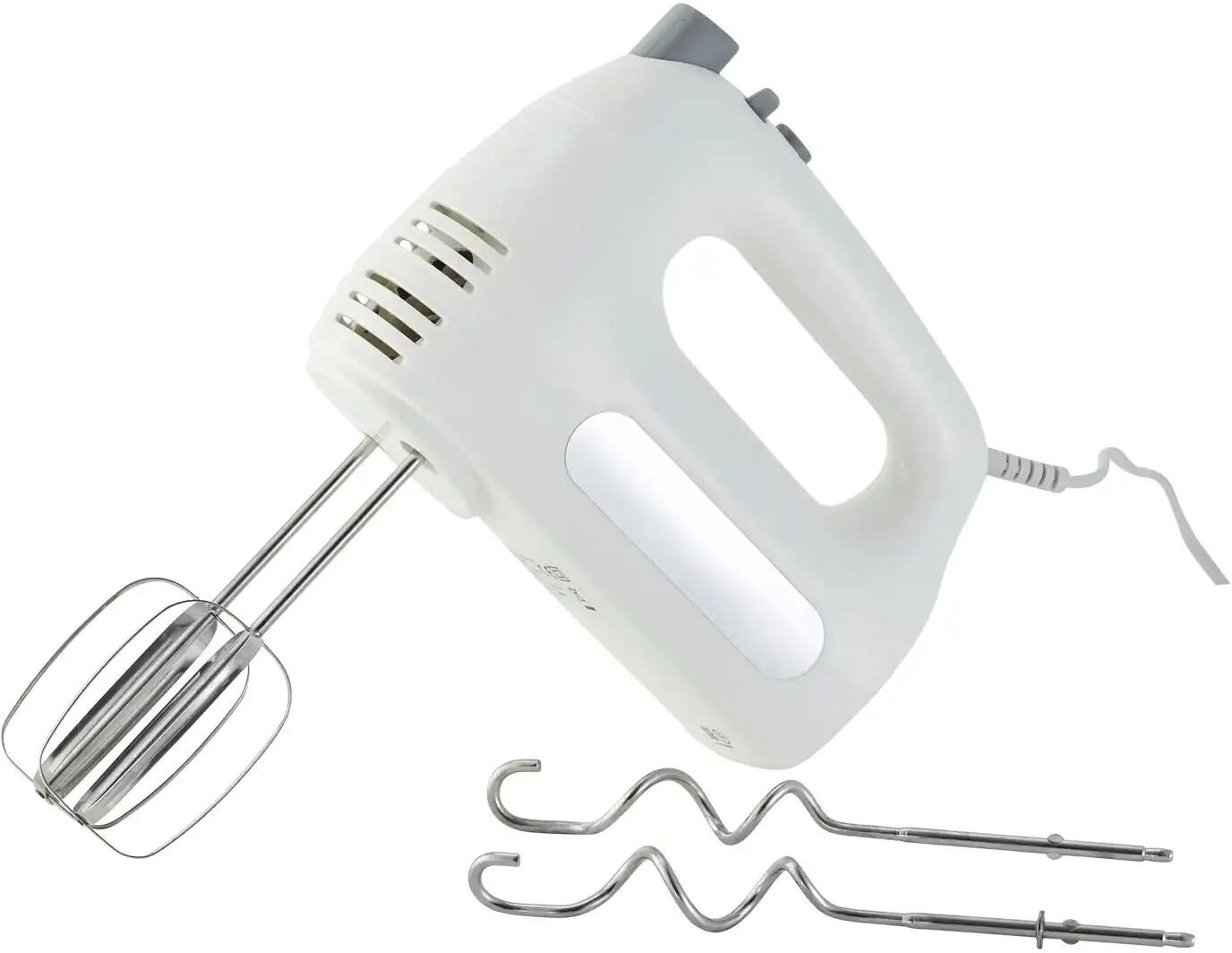 KHG Handmixer  HM-301 WG ¦ weiß ¦ Kunststoff,Edelstahl,Metall ¦ Maße (cm): B: 19
