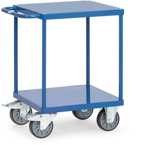 Fetra Tischwagen 2496B, aus Metall, mit 2 Etagen, Tragkraft 500kg, 600 x 600mm