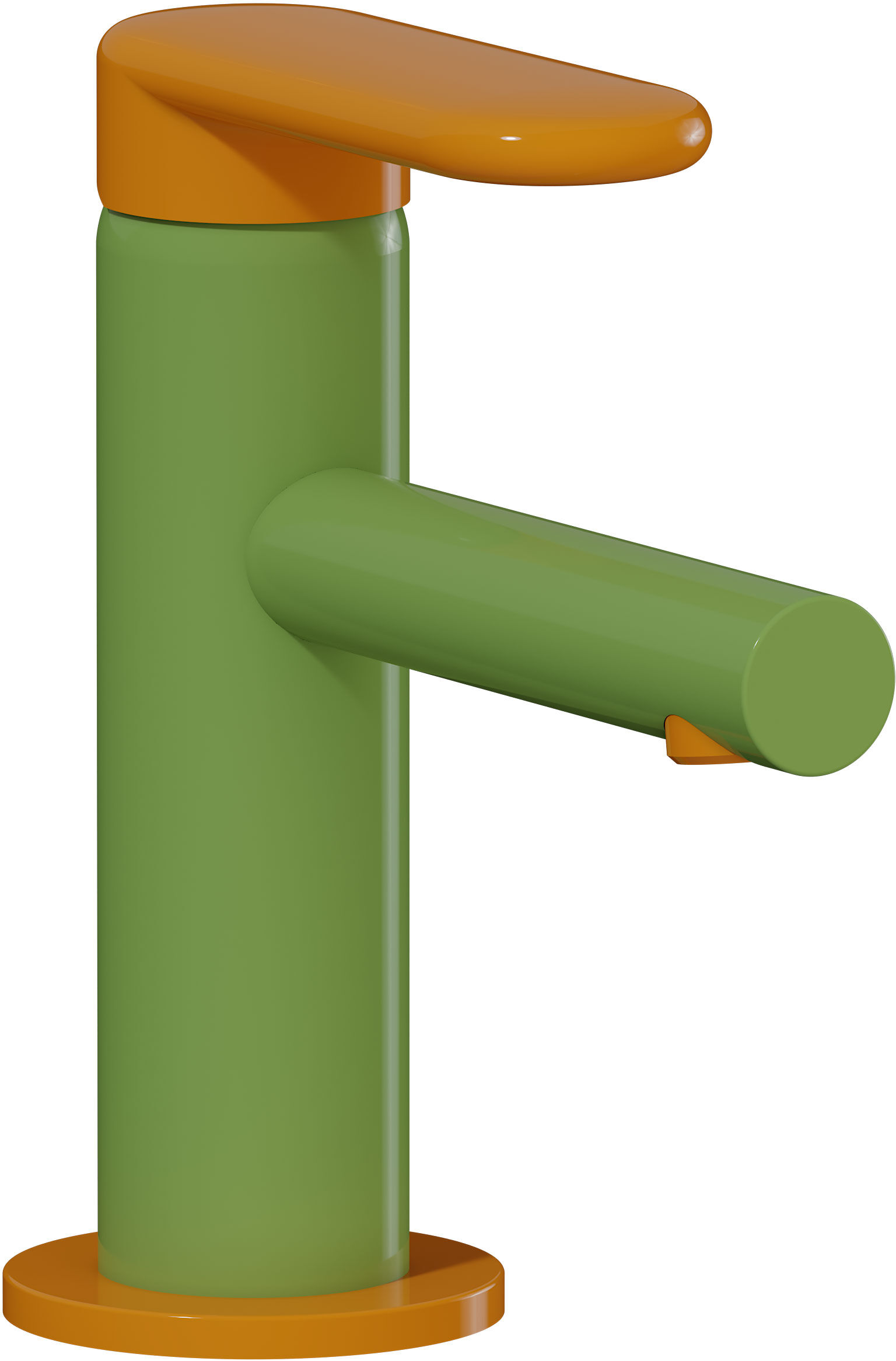 Mitigeur de lavabo monocommande VitrA Sento Kids A4266646 vert et jaune, sans bonde