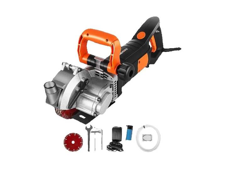 SucceBuy 4800W chasseur mural coupe-béton brique 5000 tr/min électrique sans couture rainure Slotter 133mm lames de scie circulaire outils électriques