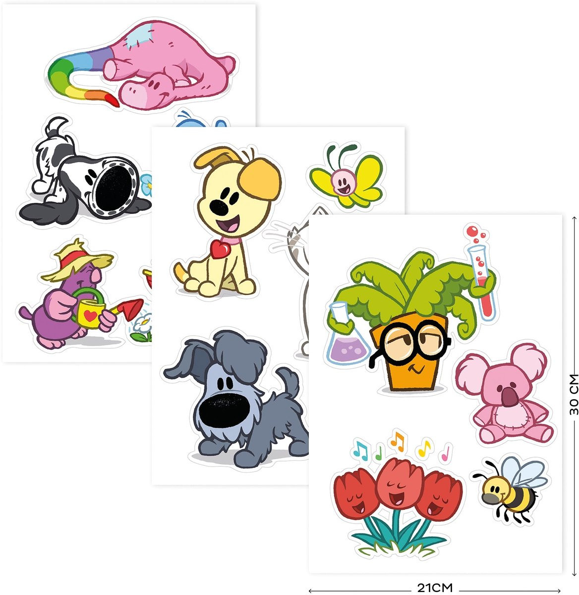 Woezel & Pip Muursticker A4 set voor kinderen