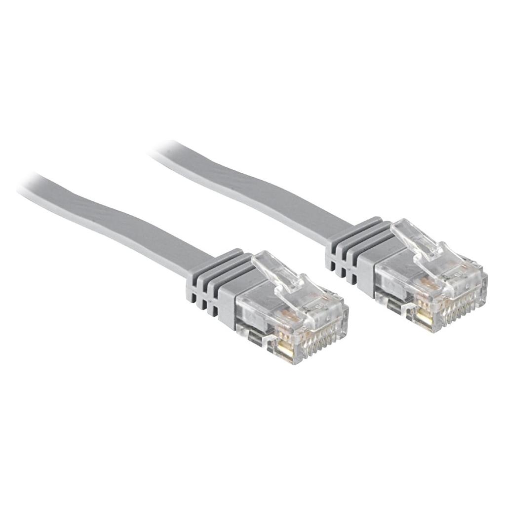 Solarix flaches UTP CAT5E 5 m, nicht verhedderungssicher / Patchkabel / RJ45-RJ45 / grau (UTP, CAT5e, 5 m) (C5E-111GY-5MB)