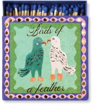 Paddywax Square Birds of a Feather fósforos 125 un.. Square Birds of a Feather