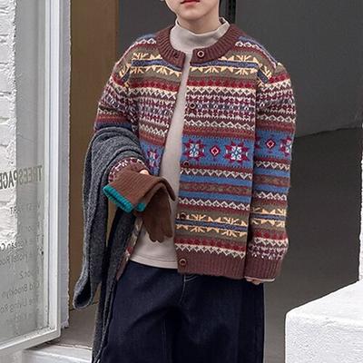 Kinder Jungen Pullover Grafik Langarm Knöpfe Outdoor Mode Braun Herbst Kleidung 4-12 Jahre