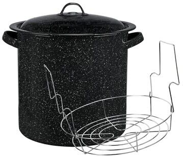 Granite Ware Speckled Black Waterbath Canner with Jar Rack