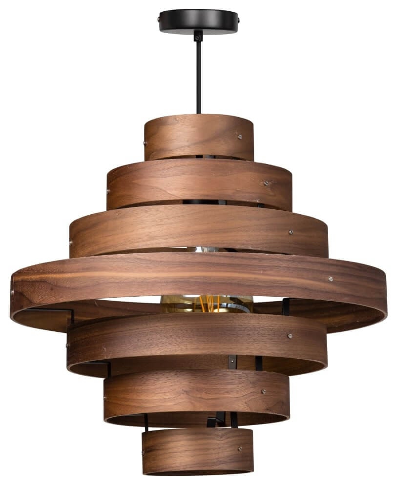 ETH Walnut 7-rings hanglamp houtbruin