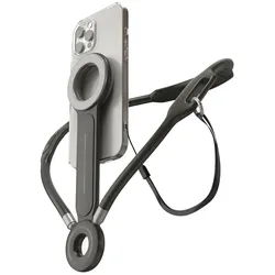 4smarts Magnetische Nackenhalterung, Smartphone Halterung, Grau, Silber