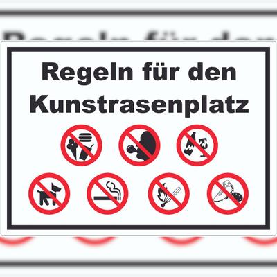 HB-Druck Aufkleber Regeln Kunstrasenplatz A2 (420x594mm)