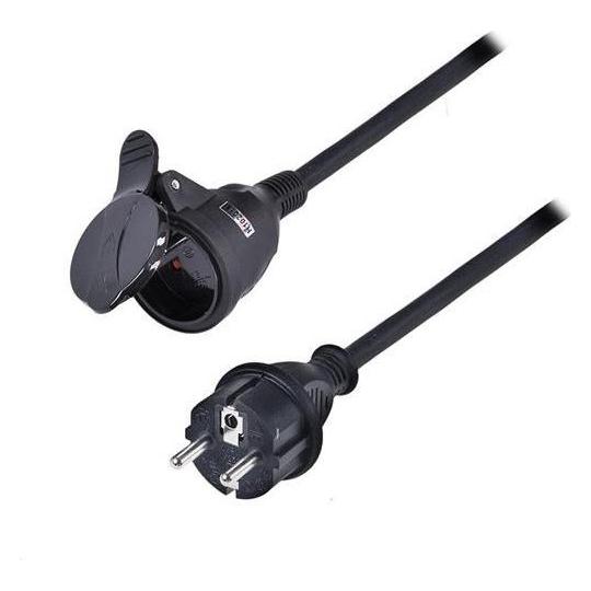 Olight Solight predlžovací prívod - spojka, 1 zásuvka, 30m, 3 x 1,5mm2, gumová, čierna (30 m, CEE 7/5) (8592718023348)
