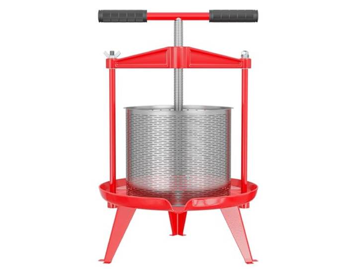 Wiltec Spindelpresse 14 L Obstpresse aus Edelstahl 66x58x47cm, einfach zu reinigen zum Herstellen von Apfelsaft Obstsaft Beerenpresse Weinpresse