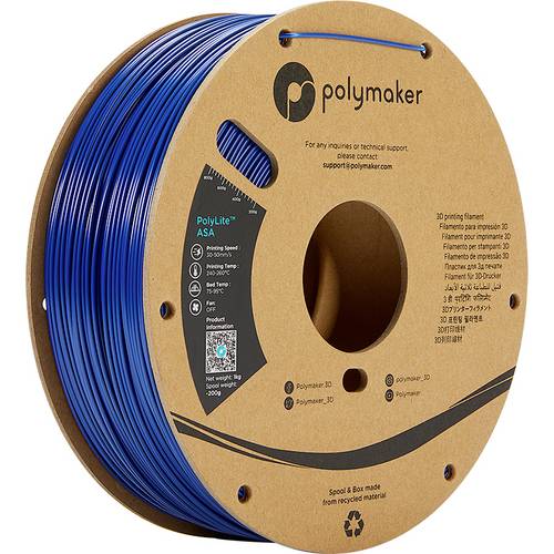 Polymaker PF01005 PolyLite Filament ASA UV-beständig, witterungsbeständig, hitzebeständig 1.75mm 1000g Blau 1St.