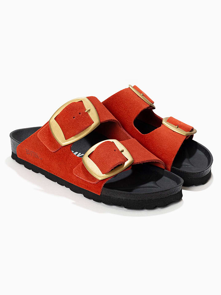 BAYTON Leder-Pantoletten "Alicante" in Rot - 39