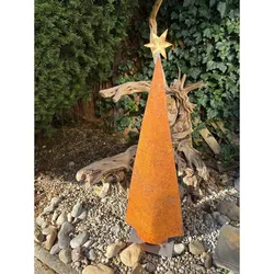 Rost Deko Tannenbaum mit Stern, 80 cm - ein Schmuckstück für Haus und Garten!