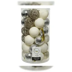 Christmas Decorations 37 Weihnachtskugeln 6cm Kunststoff Christbaumkugeln Christbaumschmuck silber