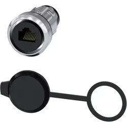 Siemens RJ45 connection 22 mm metal shiny silver, Schalter + Taster, Silber