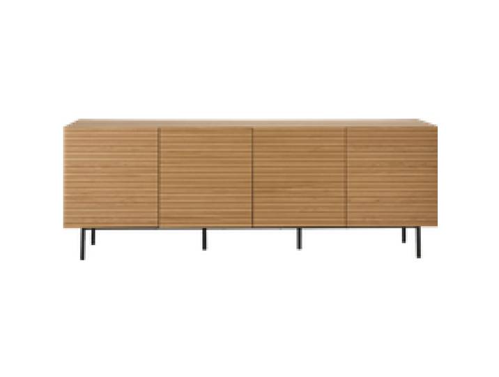 Buffet bois et pieds métal 4 portes 210 cm Alex