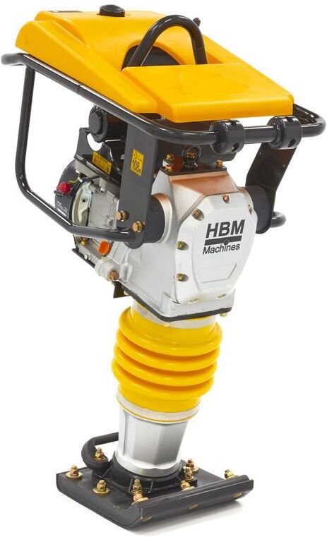 Plaque vibrante HBM Professional 6.5 PK, sabotage vibrant avec jeu de roues et couvercle de moteur