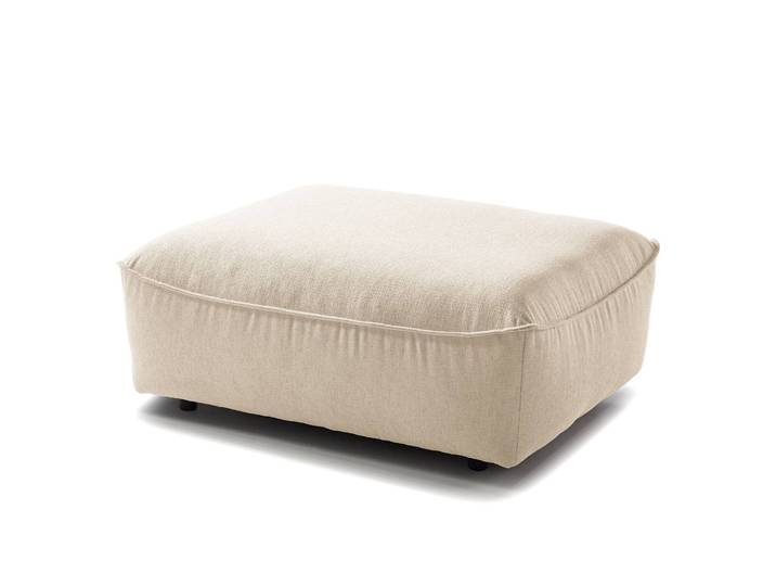 Polsterhocker 103 x 42 x 90cm Beige/Beige Webstoff Saia: Beige