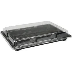 SET: Sushi-Box + transparente Deckel, 400 Stk, Sushi-to-go, take away, RPET, verschiedene Größen