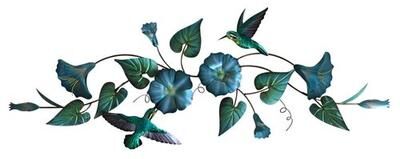 Copper Art Inc. Morning Glories Horizontal Swag Wall Sculpture Multi Cool , Multi Cool