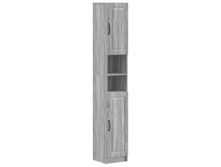 PUGYNBK Utrecht Badezimmerschrank-Set, 3-teilig Feuchtigkeitsbeständiges behandeltes Holz, wendbare Türen, dünnes Profil, offenes Regal und geschlossene Fächer,
