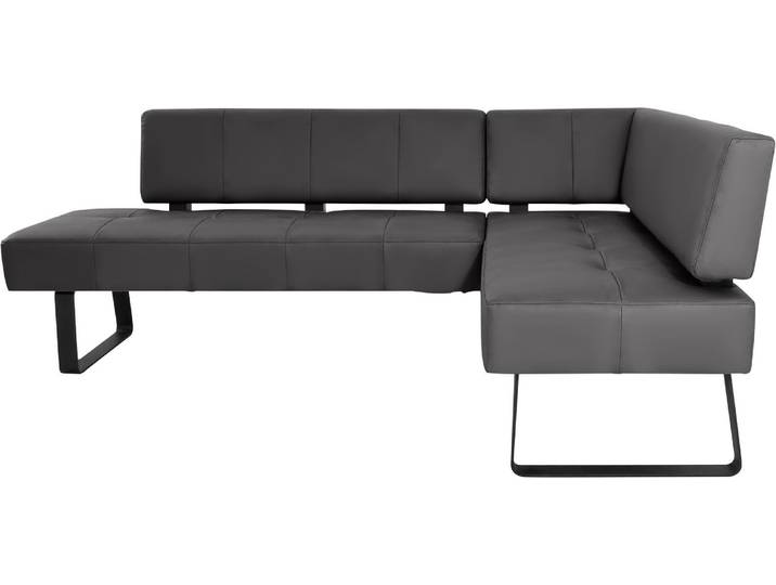 Eckbank, Leder CASAY, mocca 78 & Schwarz, 195×165 cm, Bequem, Klassisch & Modern, K+W-Polstermöbel