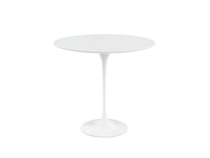 Knoll - Saarinen Tulip Beistelltisch rund, H 52 x Ø 41 cm, Laminat weiss / weiss