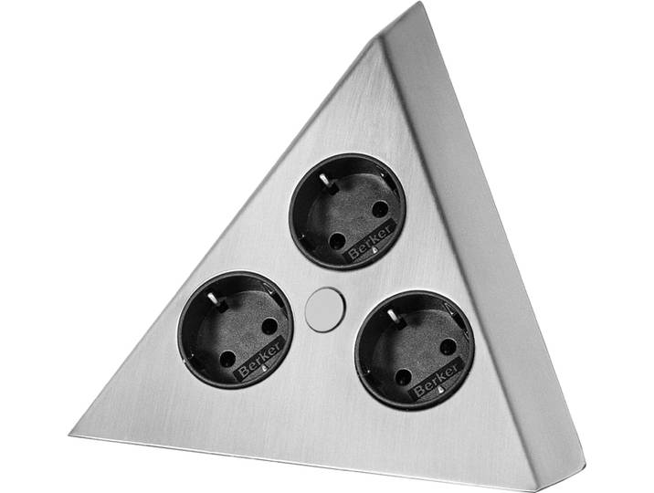 THEBO 3-fach Ecksteckdose ST 3007-C in Edelstahl / Ecksteckdosen / Steckdosenleiste / Steckdosen