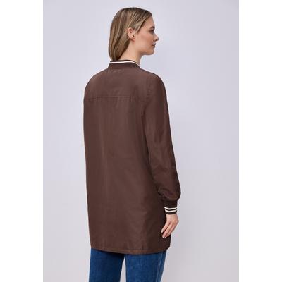 Blouson STREET ONE, Damen, Gr. 36, mahogany braun, Stoff, Obermaterial: 100% Polyester. Futter: 100% Polyester, unifarben, comfort fit normal, Rundhals, Bündchen, Jacken Blouson, mit 2-Wege Reißverschluss