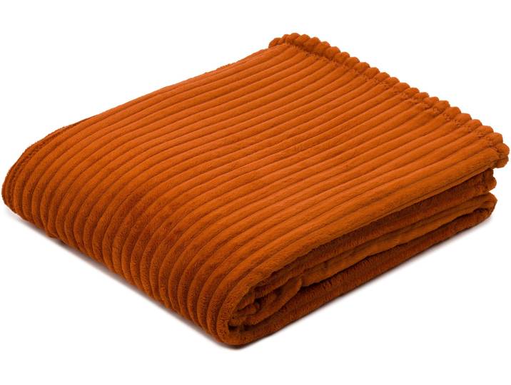 Wohndecke GÖZZE Feincord Kuscheldecke , braun (zimt), B:150cm L:200cm, Polyester, Wohndecken, Wohndecke, flauschig weich und wohlig warm