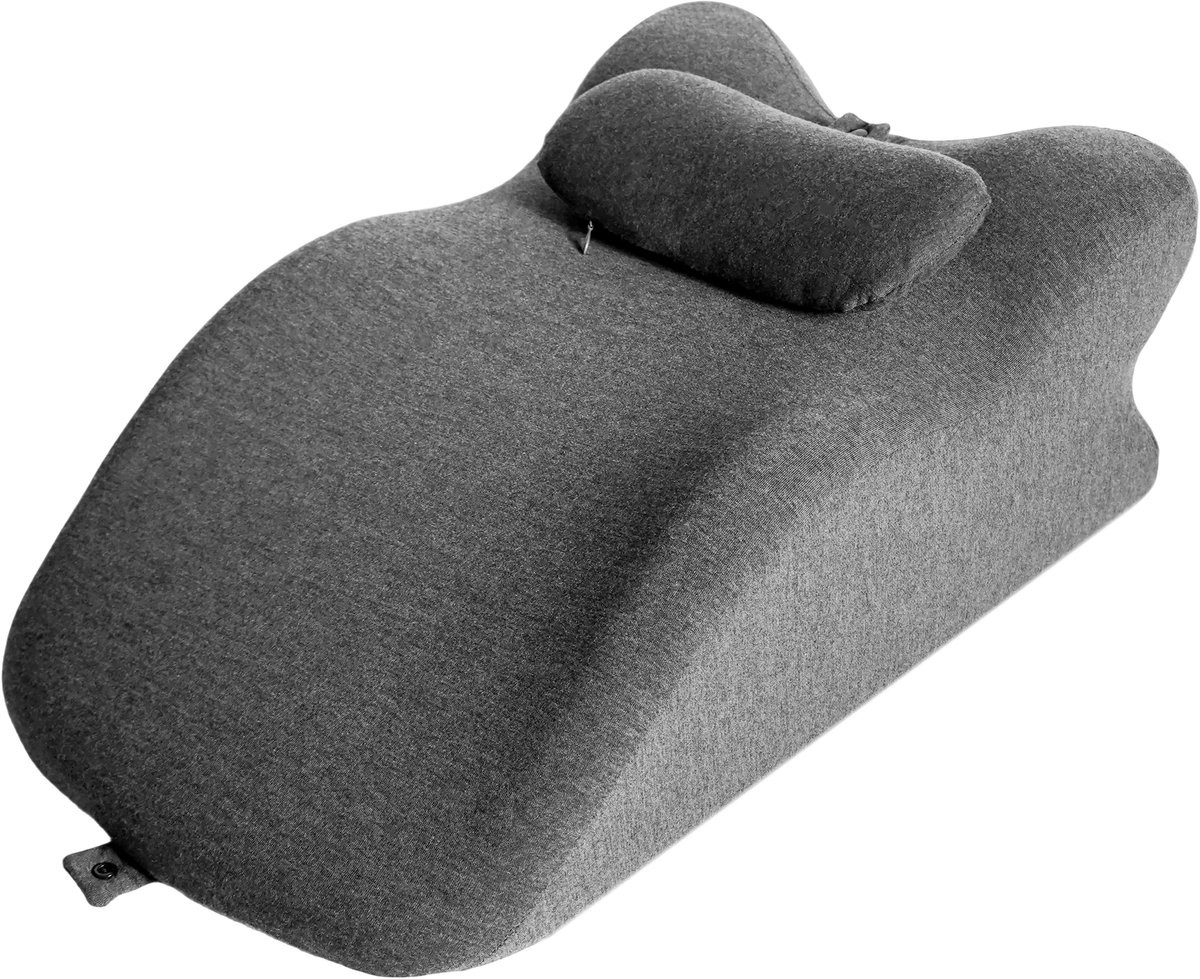 Ergonomisch wigkussen van memoryschuim voor verlichting van maagzuur en rugpijn, grijs