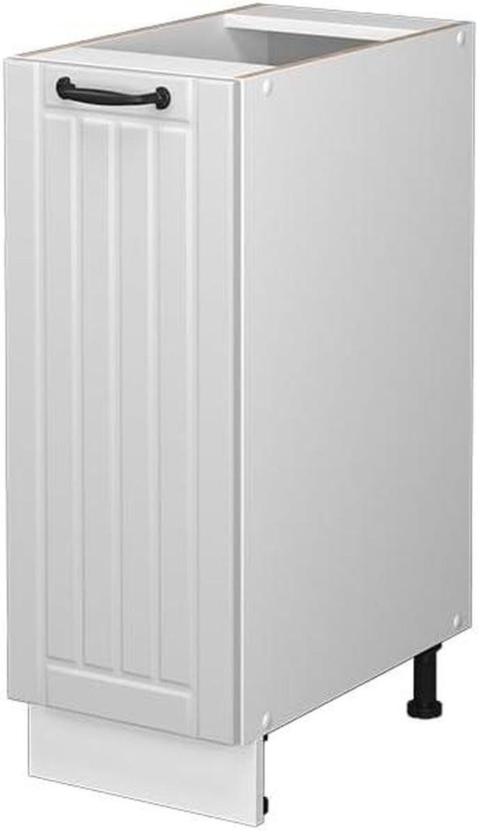 Keukenkast Apotheker Wit Landhuis - Smalle Keukenkast met Softclose Scharnieren - Breedte: 30 cm