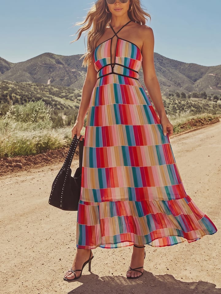 Milan Kiss Kleid in Bunt - S
