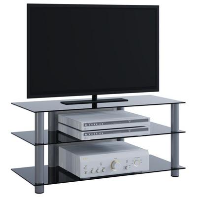 TV Möbel Sideboard Fernseh Rack Alu Glas Netasa