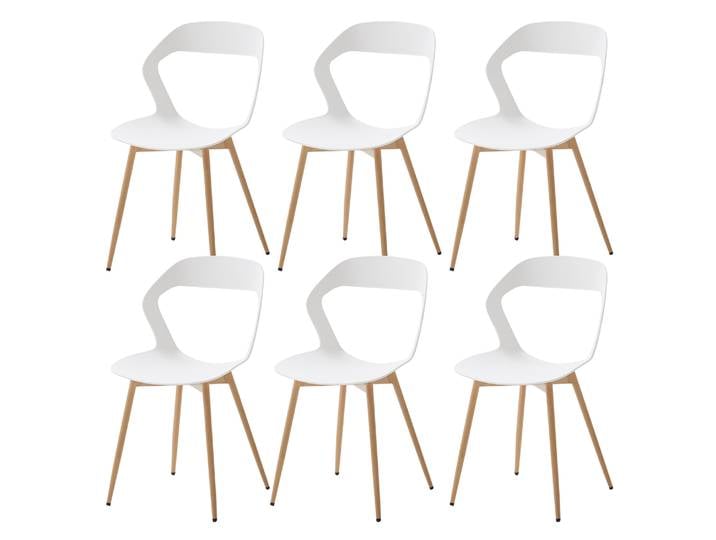 EGOONM Lot de 6 chaises de salle à manger évidées, modernes et simples, tabourets à dossier, chaises de négociation nordiques, chaises en plastique, chaises de maquillage