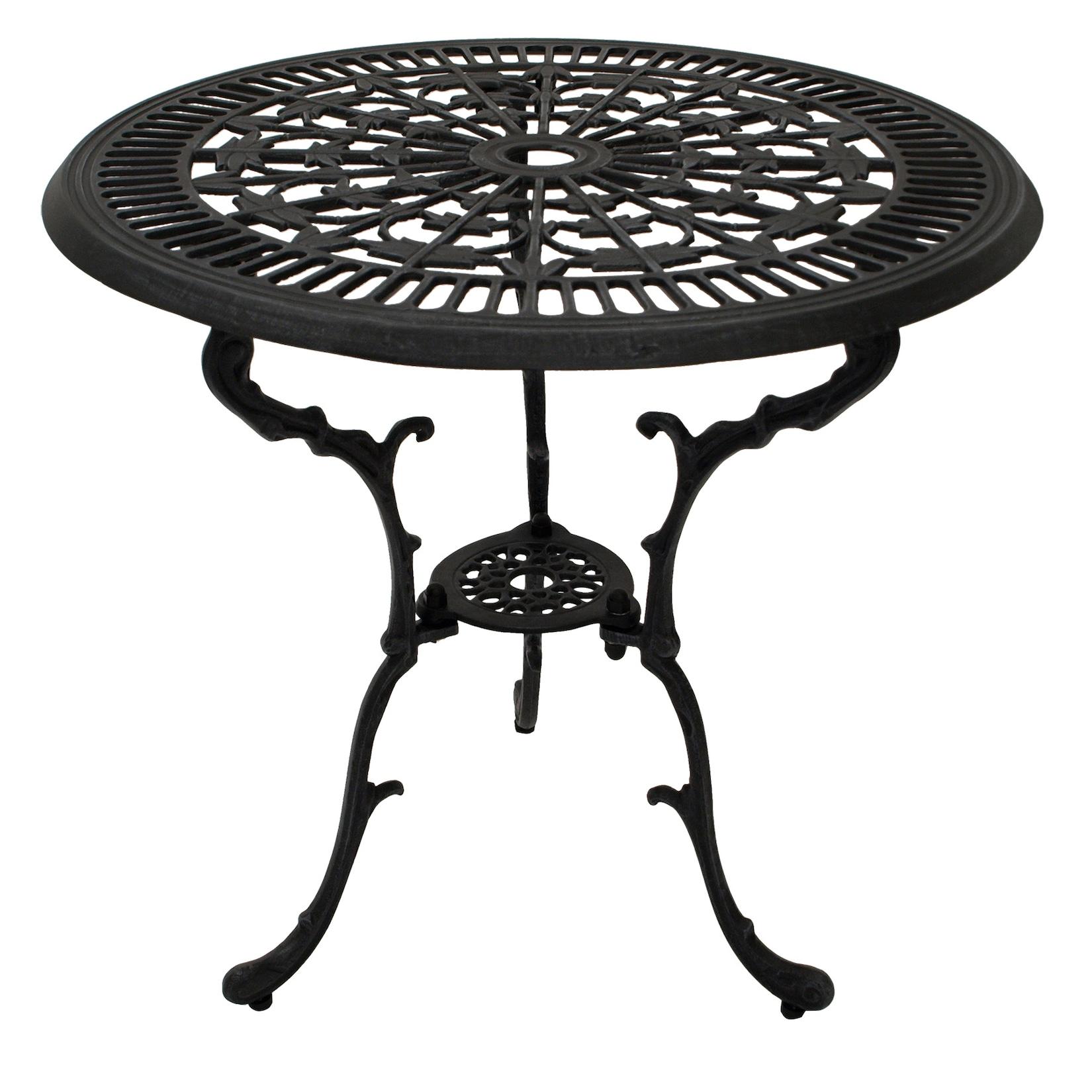 Tisch Jugendstil 70cm rund, Aluguss grau antik