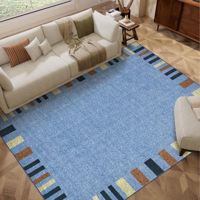 Garvee Modern Geometric Stripes Bordered Area Rug