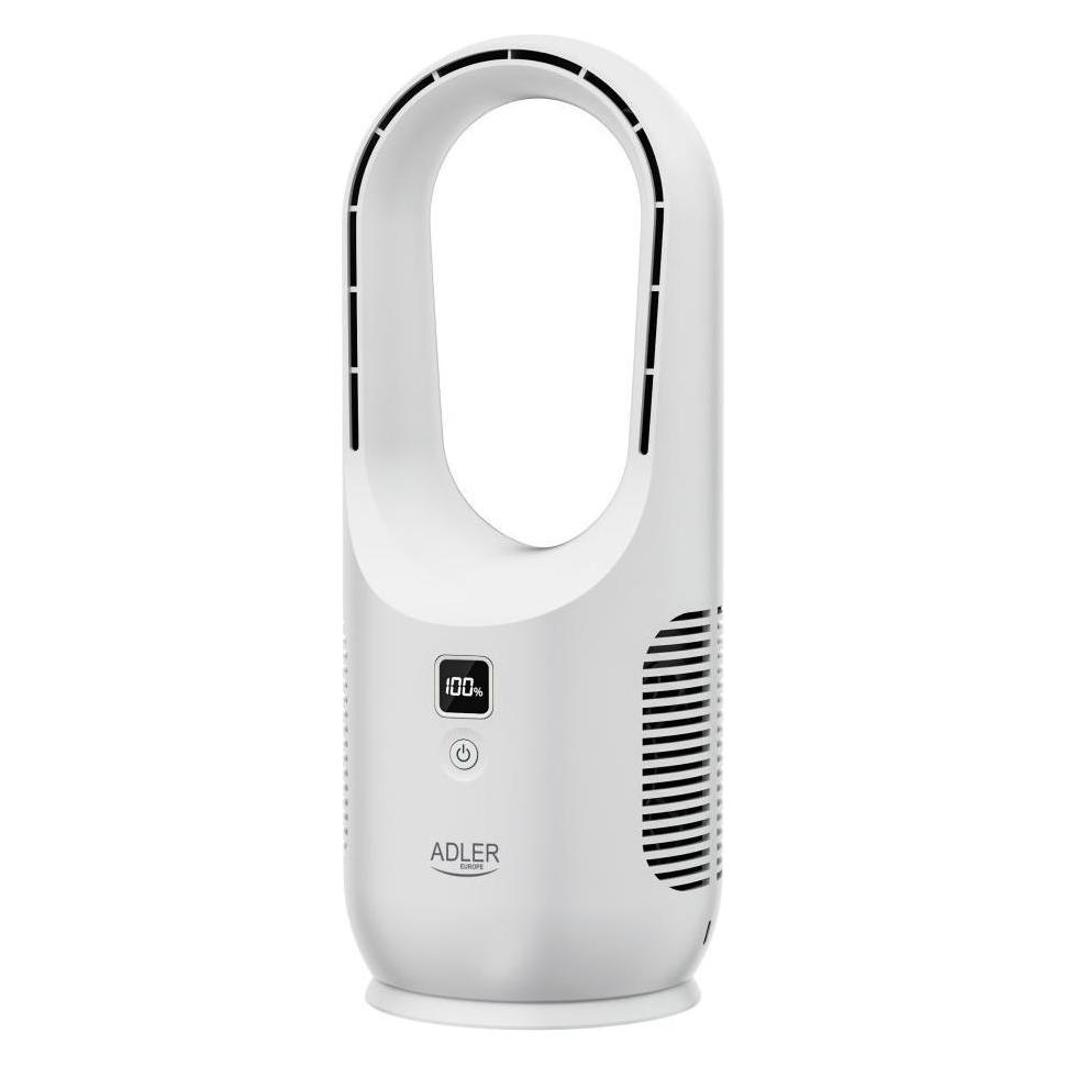Adler AD 7343 Bladeless Rechargeable Desk Fan, USB, White (AD 7343)