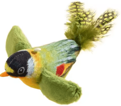Inspire Picks FlutterTweet Interactive Bird Toy Rechargeable Chirping & Flapping Plush Toy With Catnip ordinary
