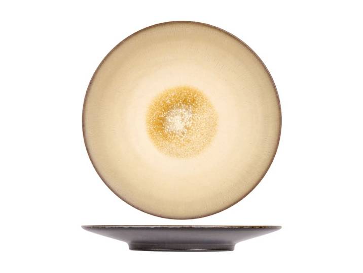 Lot de 6 Assiettes à pain en Céramique, jaune, D 14 cm