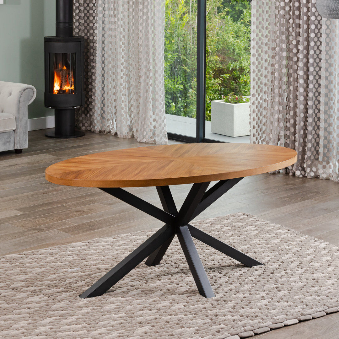Alpen Home Kumari Oval Dining Table with Steel Base Natural Wood