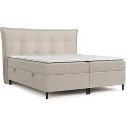 BOXBETT Las Palmas 140/200 cm Hellbeige im Megan Stoff