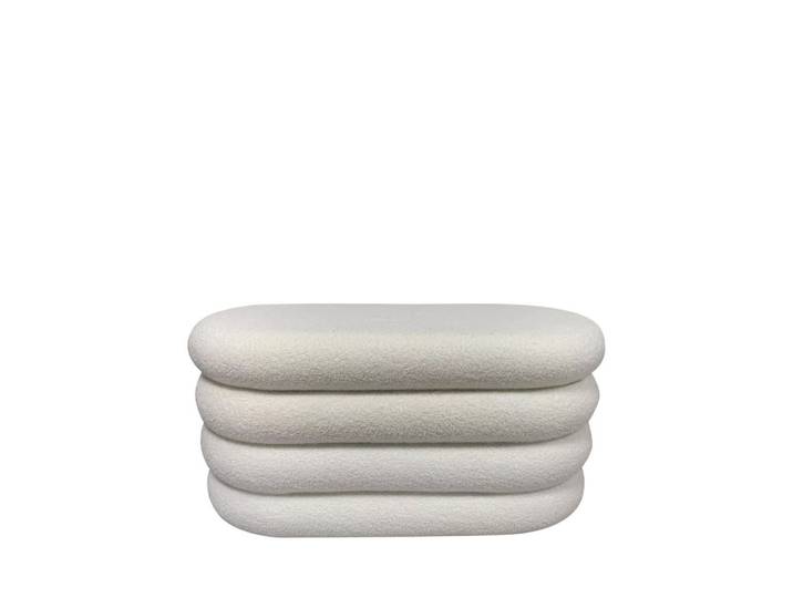 Banc coffre en tissu bouclette l85cm - blanc