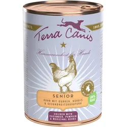 Terra Canis Senior 400g Dose Hundenassfutter 6 x 400 Gramm Huhn, Gurke, Kürbis & Gesundheitskräuter