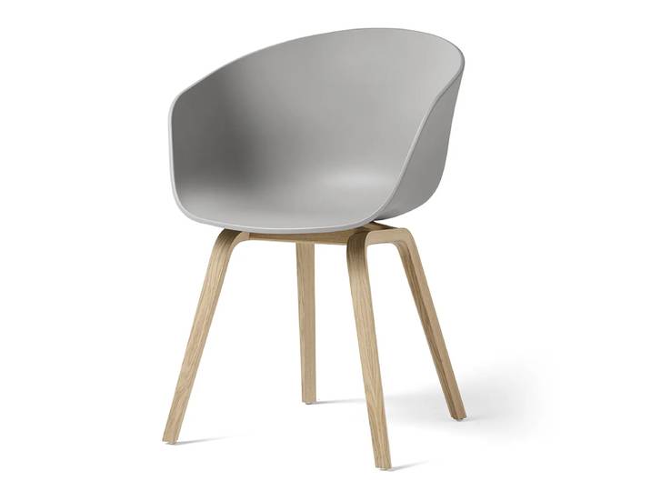 HAY - About A Chair AAC 22, Eiche lackiert / concrete grey 2.0 (Kunststoffgleiter)