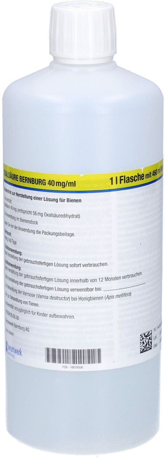 No Brand Oxalsäure Bernburg 40 mg/ml Konz.H.Lsg.f.Bienen 1 l Lösung