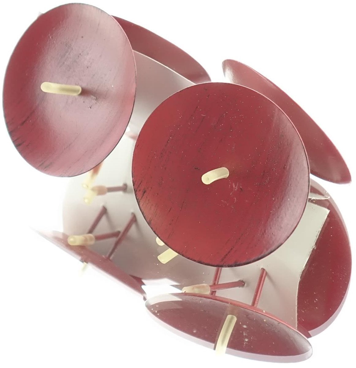 Sagaflor adventskrans rood antiek Ø 8 cm set van 4 stuks