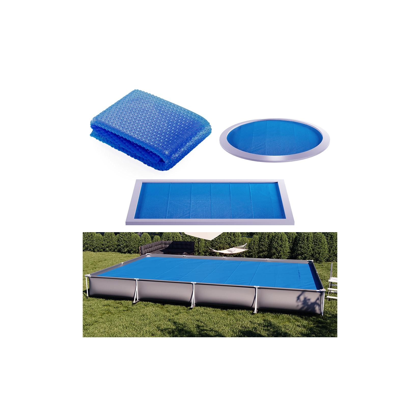 OK-Living Eckige Solarfolie Pool blau, Solarabdeckplane 800x500 cm