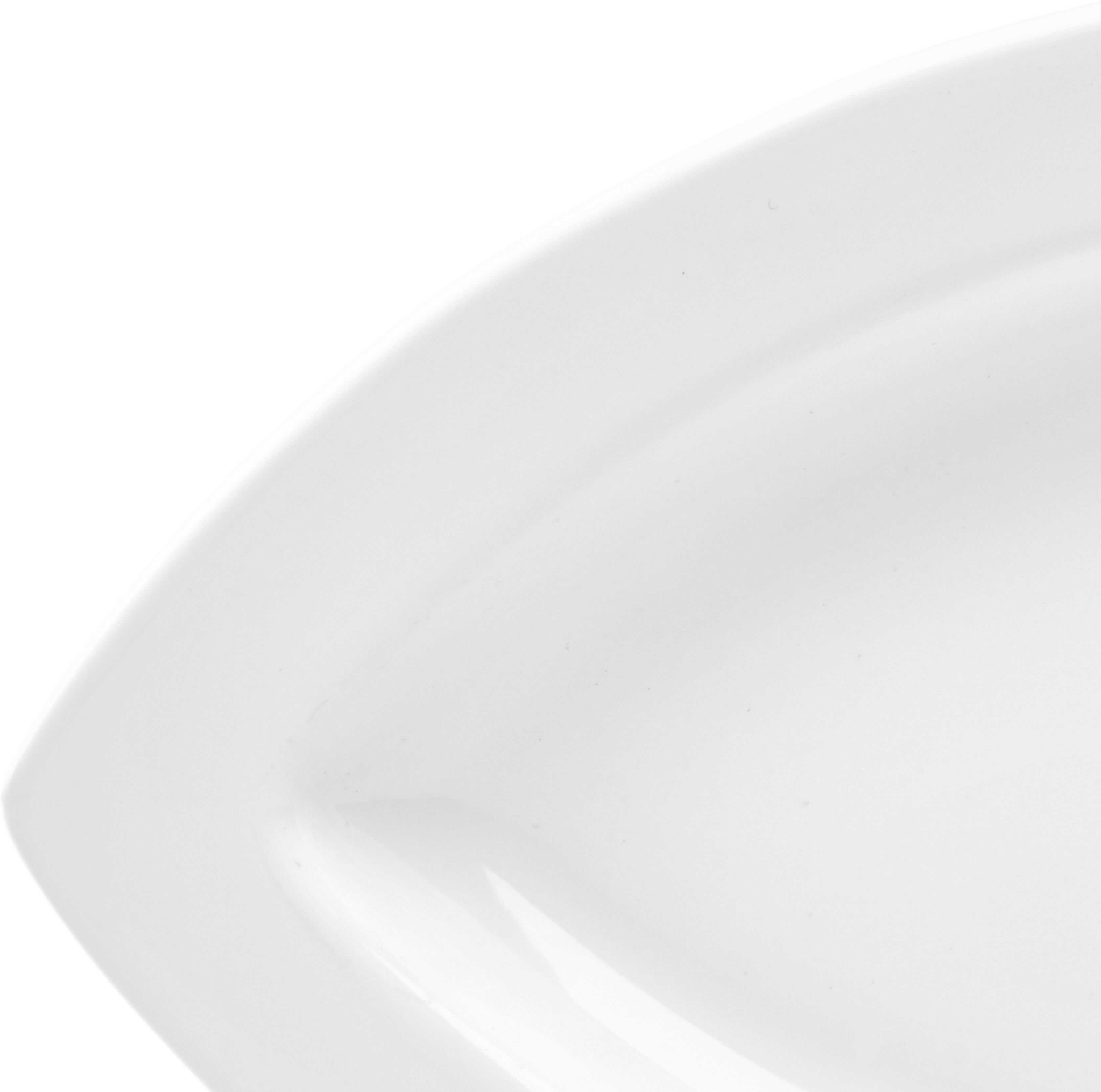 Servierplatte VAN WELL "Platte Linsenform, 55 x 31 x 3 cm, 4 Stück", weiß, B:31cm H:3cm L:54cm, Steingut, Servierplatten, Servierplatte, spülmaschinen- und mikrowellengeeignet